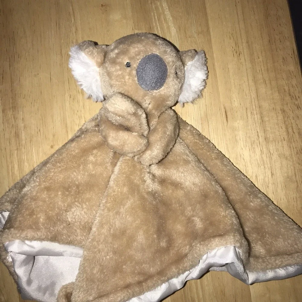 Carters Child Of Mine Koala Bear Baby Lovey Security Blanket Tan Satin 12